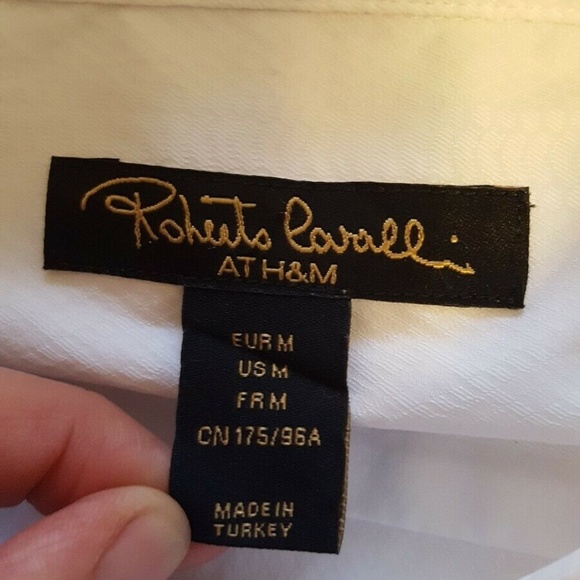 ROBERTO CAVALLI for H&M White Button Down Shirt M - Picture 2 of 11